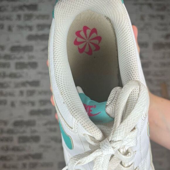 Nike | women white court vision with teal swish - Picture 10 of 11